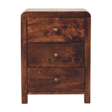Load image into Gallery viewer, 24" Solid Wood Three Drawer Nightstand - Walnut