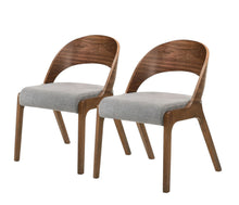 Load image into Gallery viewer, Upholstered Fabric Curved Back Dining Side Chairs (Set of 2) - Brown