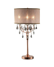 Load image into Gallery viewer, Gold Faux Crystal Accent Table Lamp - Clear And Rose