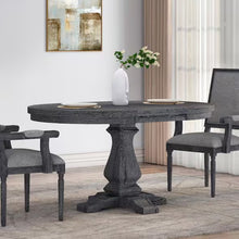 Load image into Gallery viewer, Rustic Extendable Dining Table With Pedestal Base - Gray