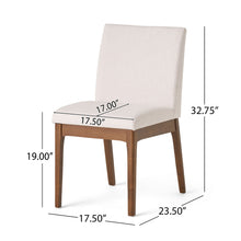 Load image into Gallery viewer, Dining Chairs With Upholstered Seat And Backrest (Set of 2) - Light Beige / Walnut