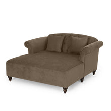 Load image into Gallery viewer, Upholstered Chaise Lounge With Scroll Arms, Turned Legs And 2 Pillows
