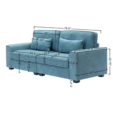 Load image into Gallery viewer, Modern Fabric Sofa With Plush Cushions, Sleek Arm Design