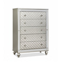 Load image into Gallery viewer, 5 Drawer Bedroom Chest With Diamond Patterned Fronts - Silver
