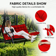 Load image into Gallery viewer, 3 Seater Outdoor Porch Swing Cushion With Backrest, Waterproof