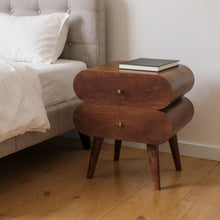 Load image into Gallery viewer, 20" Modern Solid Wood Two Drawer Nightstand - Chestnut