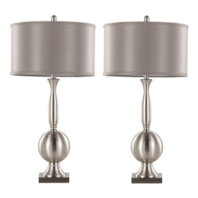Load image into Gallery viewer, Joan - Contemporary Table Lamp (Set of 2) - Nickel / Gray Satin