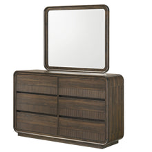 Load image into Gallery viewer, Flair Rounded Edges 1 Piece Dresser, 6 Drawer Storage Bedroom Furniture - Brown