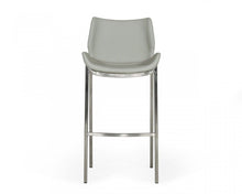 Load image into Gallery viewer, Faux Leather And Steel Low Back Bar Height Bar Chairs (Set of 2) - Gray And Silver