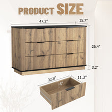 Load image into Gallery viewer, Modern 6 Drawer Cabinet With Metal Rounded Corners And Exquisite Handles Multi Functional Storage - Natural Wood