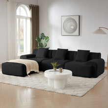 Load image into Gallery viewer, L Shaped Modular Sectional Sofa Corduroy And Movable Ottoman