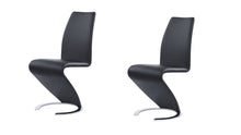 Load image into Gallery viewer, Faux Leather Dining Parsons Chairs (Set of 2) - Black