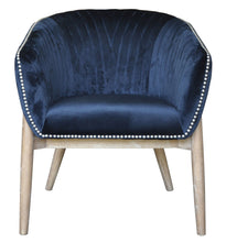 Load image into Gallery viewer, 28" Velvet Arm Chair - Blue / Brown