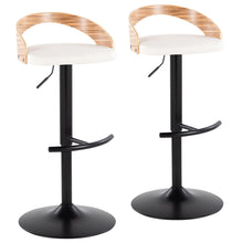 Load image into Gallery viewer, Grotto - Contemporary Adjustable Barstool With Swivel With Rounded T Footrest Elegant Design (Set of 2)