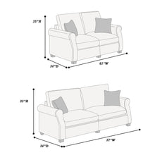 Load image into Gallery viewer, Contemporary 2 Piece Sofa Set With Matching Pillows