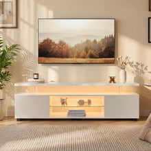 Load image into Gallery viewer, TV Stant With LED And Large Side Cabinet