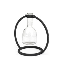 Load image into Gallery viewer, Abstract Cylinder Table Vase - Clear / Black