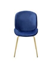 Load image into Gallery viewer, Upholstered Velvet Wing Back Dining Side Chairs (Set of 2) - Blue / Gold