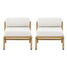 Load image into Gallery viewer, La Fiora - Outdoor Patio Iron Club Chair (Set of 2) - Off White / Teak