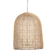 Load image into Gallery viewer, Four Light Rattan Dimmable Chandelier With Shades (731405) - Gold