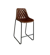 Load image into Gallery viewer, Leather Counter Height Bar Chair With Footrest 38" - Brown and Black