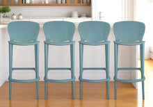 Load image into Gallery viewer, 30" Contemporary Heavy Duty Plastic Low Back Bar Height Bar Chairs (Set of 4) - Green