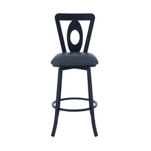 Load image into Gallery viewer, 46" Faux Leather Swivel Bar Height Bar Chair - Gray / Black