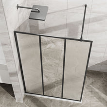 Load image into Gallery viewer, Shower Door With Center Mirror And Fluted Panels
