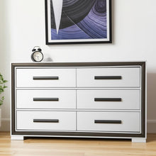 Load image into Gallery viewer, 60" Wood Six Drawer Double Dresser - Gray And Black