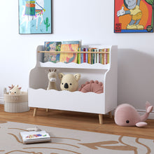 Load image into Gallery viewer, Kids Bookcase, Children Book Organizer Toy Storage Cabinet - White