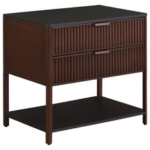 Load image into Gallery viewer, Tova - 2 Drawer Side Table With Shelf - Dark Brown