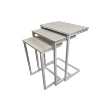 Load image into Gallery viewer, Solid Wood And Steel Frame Nested Tables (Set of 3) - Antiqued White