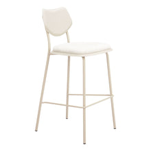 Load image into Gallery viewer, Fabric Faux Leather Bar Height Bar Chairs (Set of 4) - Light Gray