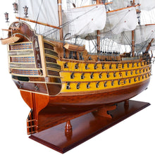 Load image into Gallery viewer, Hand Painted Model Boat - Dark Brown / Yellow
