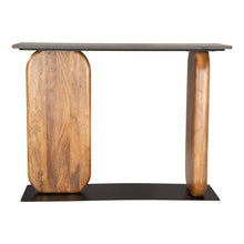 Load image into Gallery viewer, Genuine Marble And Solid Wood Console Table - Black / Brown