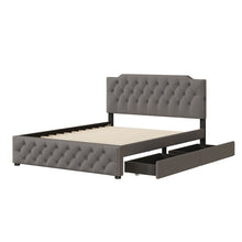Load image into Gallery viewer, Upholstered Platform Bed With 2 Drawers And 2 Sets Of USB Ports On Each Side, Fabric