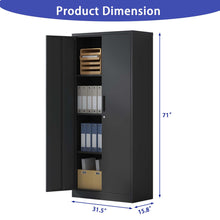 Load image into Gallery viewer, Heavy Metal Garage Storage Cabinet With Locking Doors, Steel, Adjustable Shelves