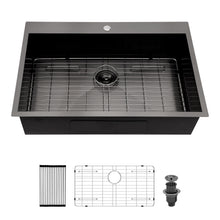Load image into Gallery viewer, Drop In Kitchen Sink, 16 Gauge Stainless Steel, Topmount