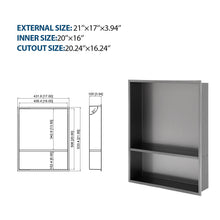 Load image into Gallery viewer, Modern Stainless Steel Shower Niche Double Shelf For Bathroom