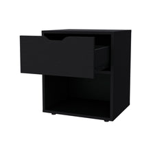 Load image into Gallery viewer, 20" Wood One Drawer Nightstand - Black