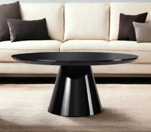 Load image into Gallery viewer, 35" Wood Round Pedestal Coffee Table - Black