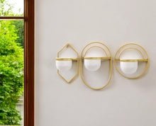 Load image into Gallery viewer, Wall Planters (Set of 3) - Gold / White