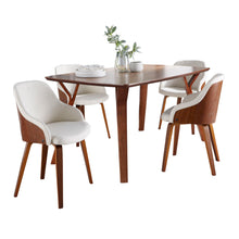 Load image into Gallery viewer, Folia Bacci - 5 Piece Mid-Century Modern Dining Set - Walnut / Cream