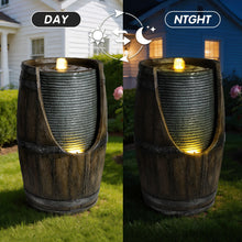 Load image into Gallery viewer, Rustic Barrel Water Fountain With LED Light