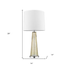 Load image into Gallery viewer, Glass Buffet Lamp With Off-White Empire Shade - Champagne
