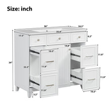 Load image into Gallery viewer, Bathroom Vanity With Ceramic Sink, Soft Close Doors, Adjustable Shelves