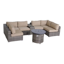 Load image into Gallery viewer, Wicker Outdoor Lounge Set With Cushions And Fire Pit