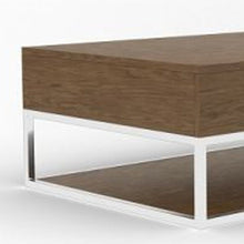 Load image into Gallery viewer, Rectangular Coffee Table With Two Drawers And Shelf - Silver And Walnut