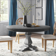Load image into Gallery viewer, Rustic Extendable Dining Table With Pedestal Base - Gray
