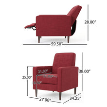 Load image into Gallery viewer, Mid-Century Modern Recliner With Button Tufted Waffle Stitch